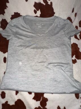 Danskin Heather Gray V-Neck Short Sleeve Tee